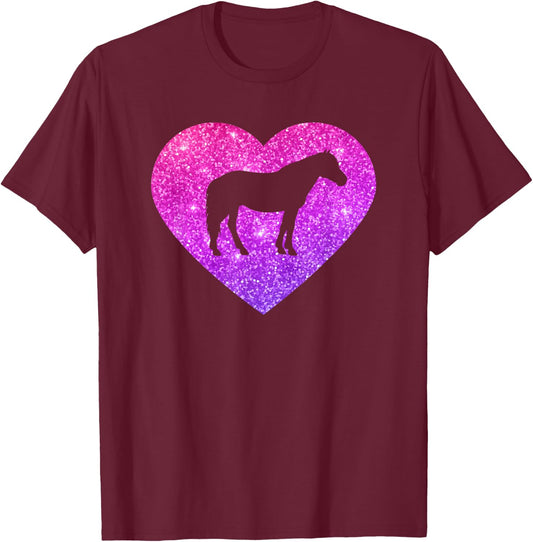 Foal Horse Heart Gift Girls, Teenagers and Women T-Shirt - T-Shirt | Maroon