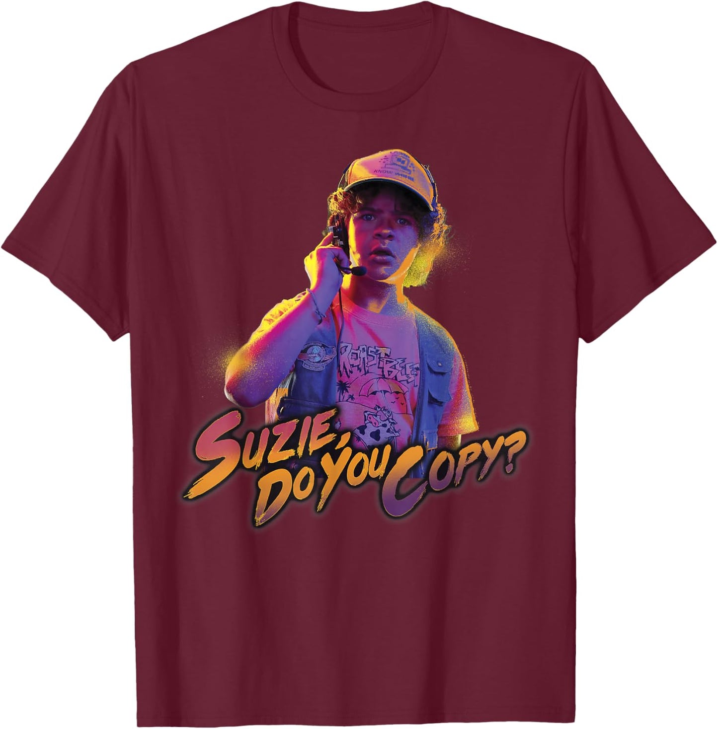 Stranger Things Dustin Suzie Do You Copy T-Shirt - T-Shirt | Maroon