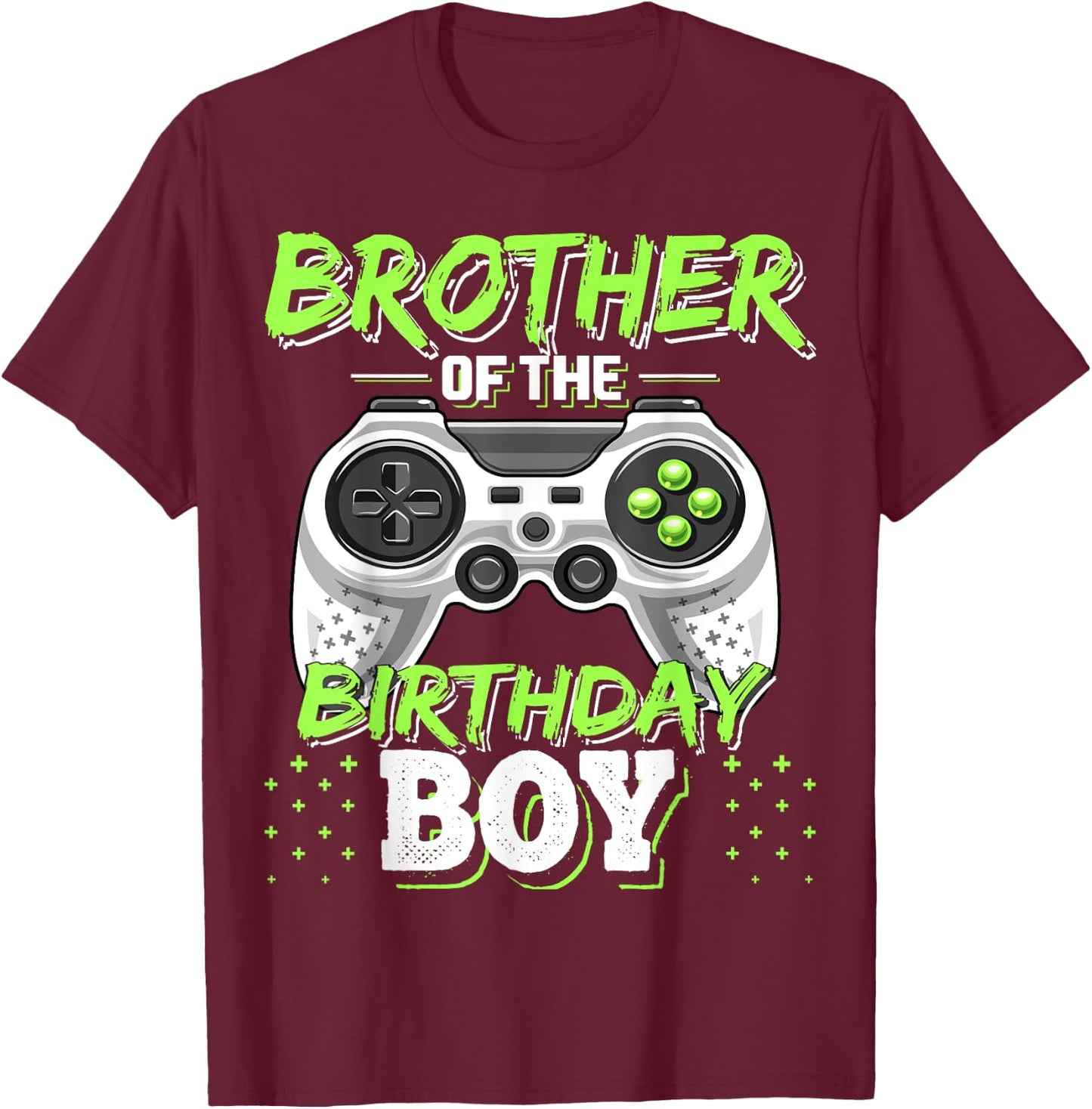 Brother of the Birthday Boy Matching Video Game Birthday T-Shirt - T-Shirt | Maroon