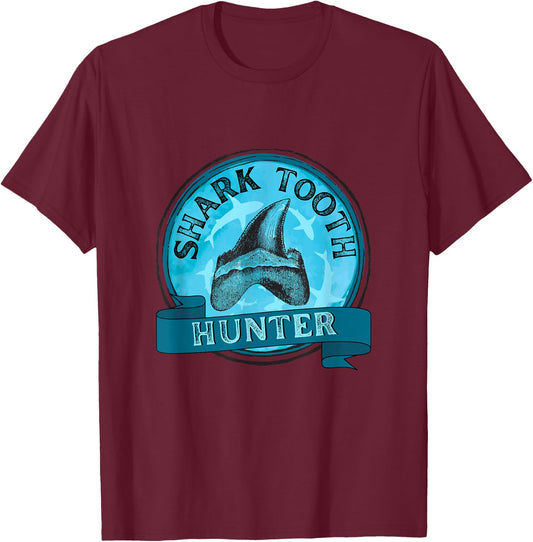 Shark Tooth Hunter T-Shirt - T-Shirt | Maroon