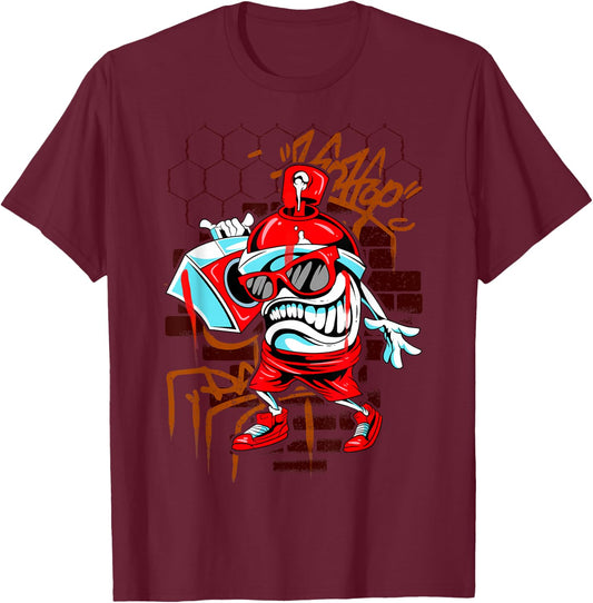 Graffiti Art Spray Paint Urban Hip Hop Music Lover T-Shirt - T-Shirt | Maroon