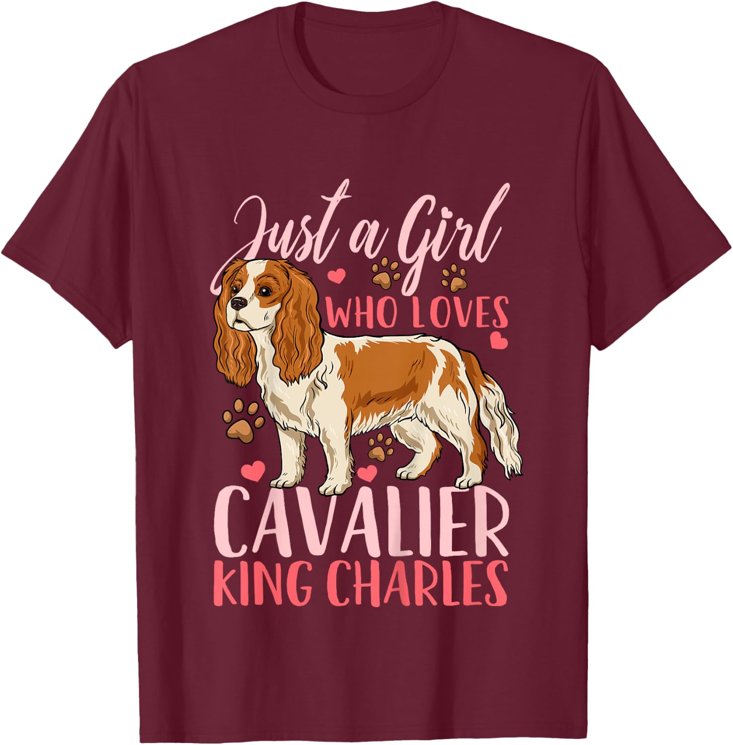 Kids Cavalier King Charles Gift T-Shirt - T-Shirt | Maroon