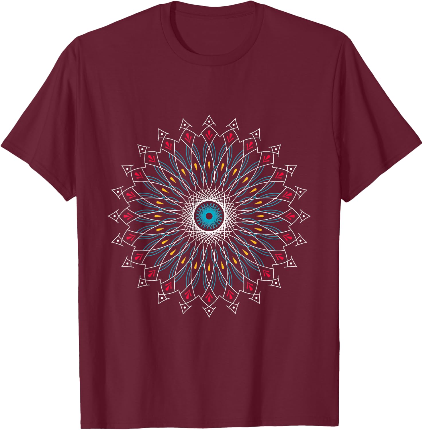 Spiritual Yoga Mandala T-Shirt - T-Shirt | Maroon