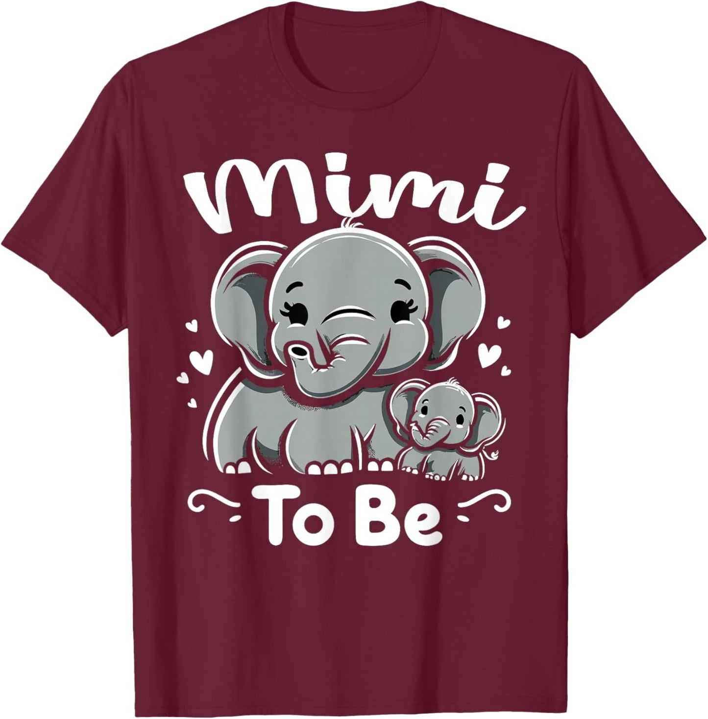 Mimi To Be Elephant Baby Mimi Cute T-Shirt - T-Shirt | Maroon