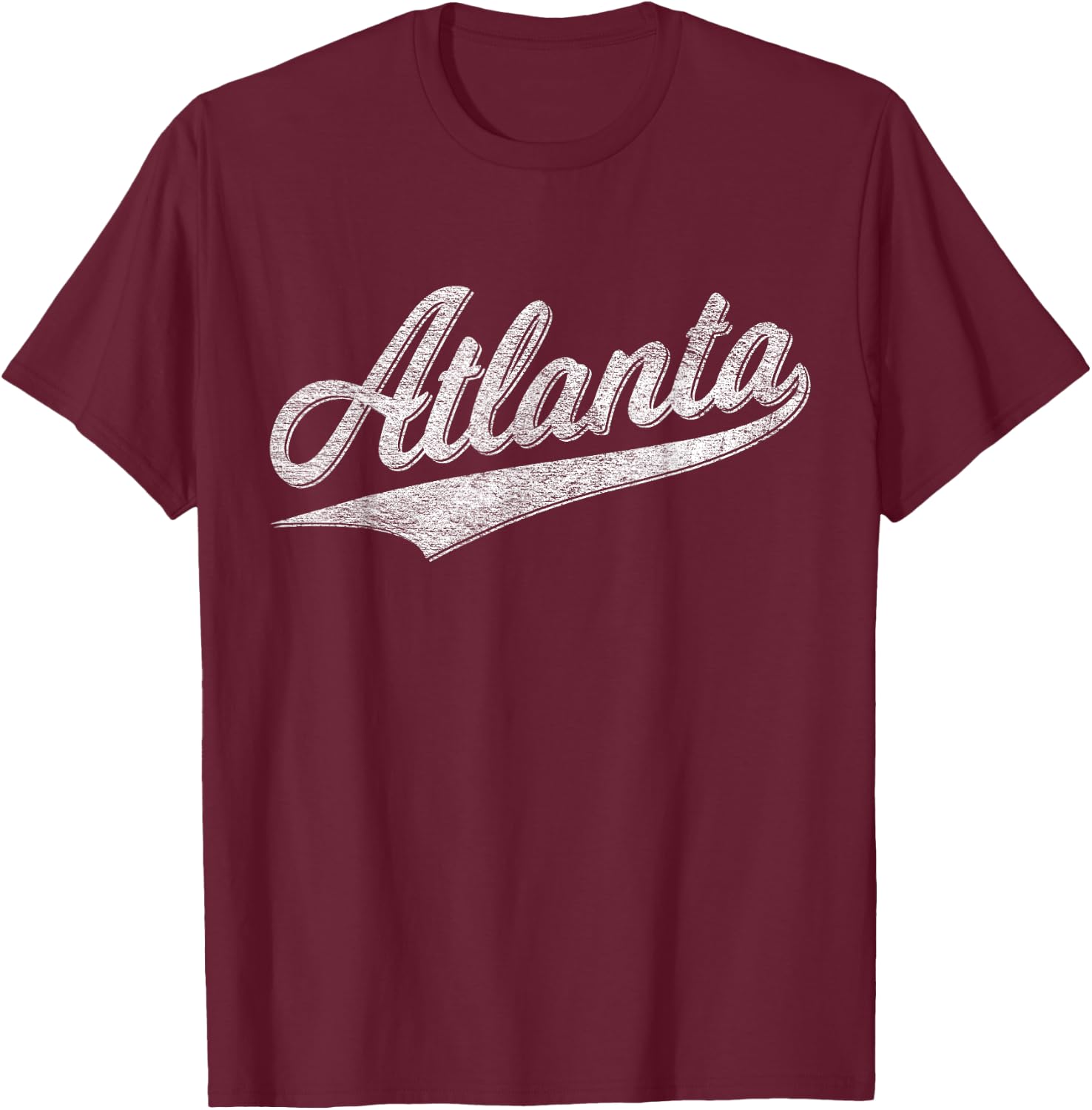 Atlanta Georgia Varsity Script Sports Jersey Classic Style T-Shirt - T-Shirt | Maroon