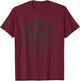 Far Rockaway Queens NYC Circle Sign Distressed Black Print T-Shirt - T-Shirt | Maroon