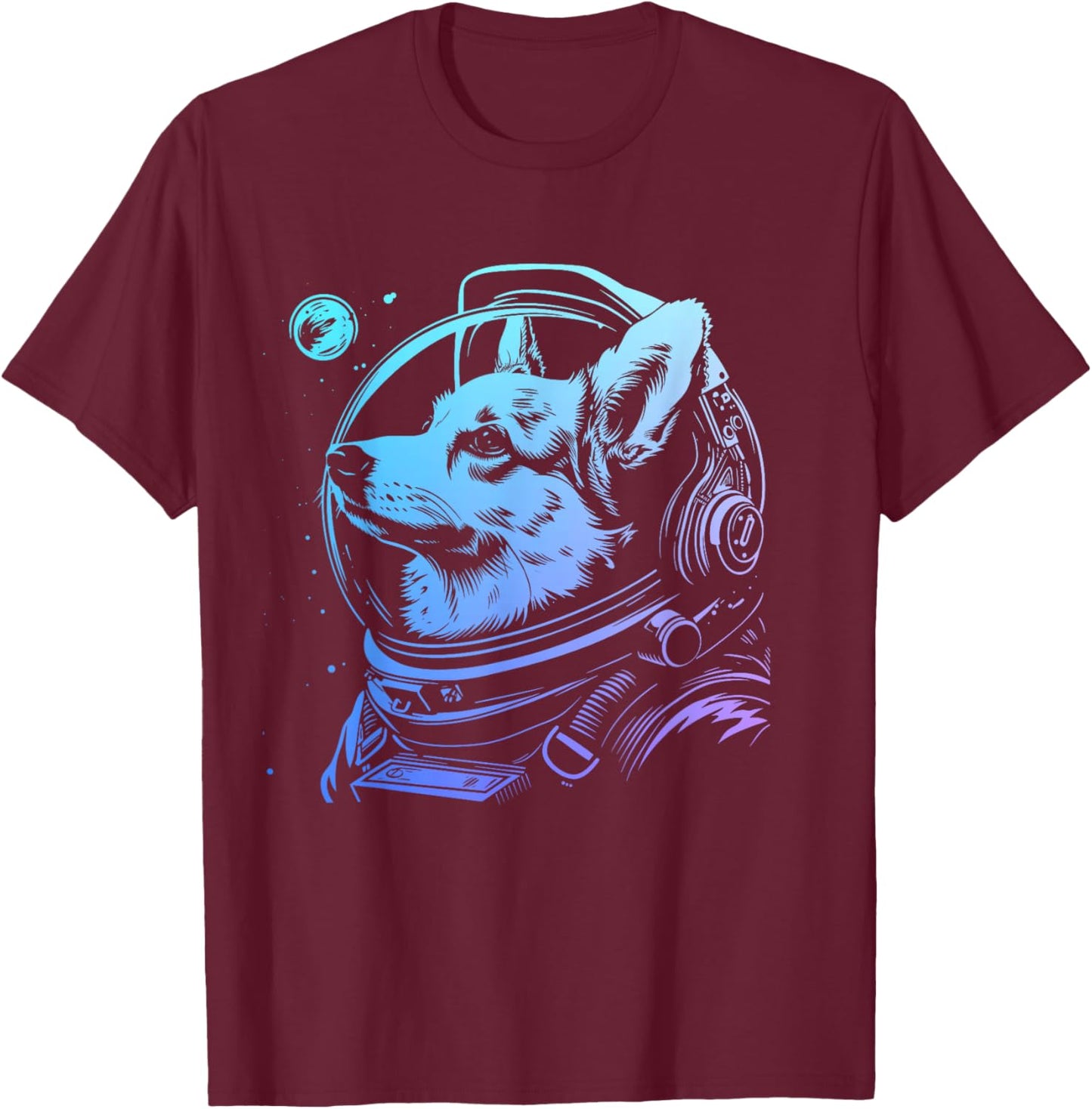 Corgi Astronaut Funny Cute Dog Space Suit T-Shirt - T-Shirt | Maroon