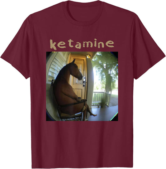 Ketamine Horse Emergency Horse Sitting In A Chair T-Shirt - T-Shirt | Maroon