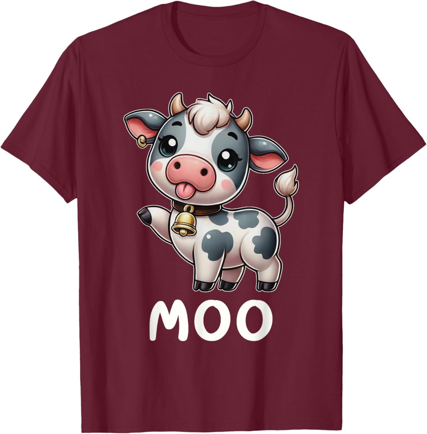 Funny Cow Moo Farm Cattle Animal Lover Farmer Ranch T-Shirt - T-Shirt | Maroon