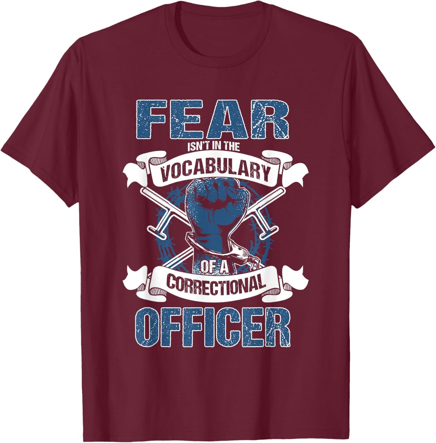 Cool Correctional Officer Apparel Correctional Officer - Men's Black Classic Fit Short Sleeve - Small T-Shirt - T-Shirt | Maroon