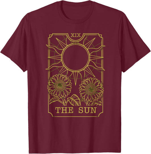 The Sun Tarot Card Sun Moon T-Shirt - T-Shirt | Maroon