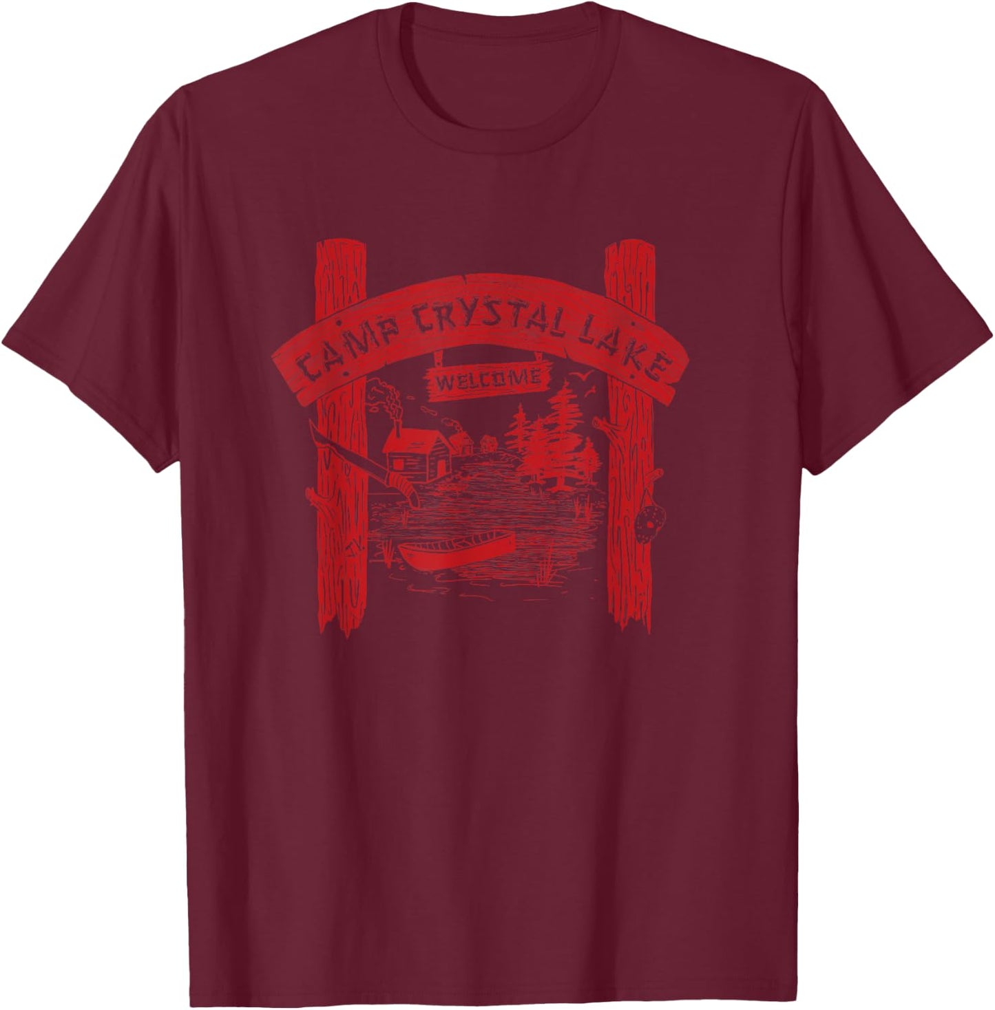 Camp Crystal Lake T-Shirt - T-Shirt | Maroon