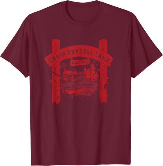 Camp Crystal Lake T-Shirt - T-Shirt | Maroon
