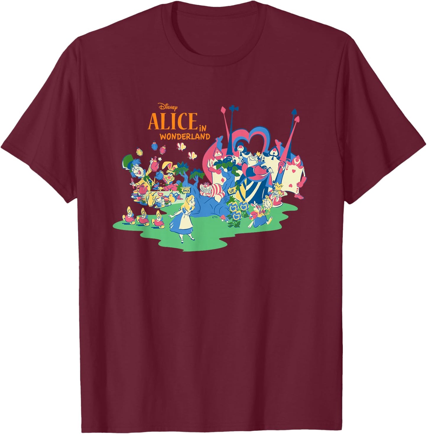 Disney Alice in Wonderland Characters T-Shirt - T-Shirt | Maroon