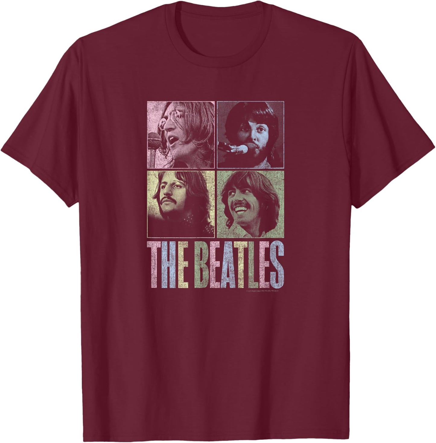 The Beatles - let it be squares T-Shirt - T-Shirt | Maroon