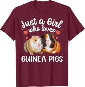Guinea Pig Clothes Girls Kids Guinea Pig Lovers T-Shirt - T-Shirt | Maroon