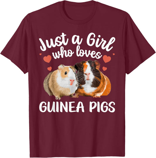 Guinea Pig Clothes Girls Kids Guinea Pig Lovers T-Shirt - T-Shirt | Maroon