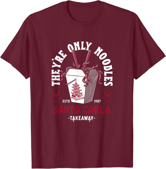 They're Only Noodles - Vampire Chinese Food - Vintage Horror T-Shirt - T-Shirt | Maroon