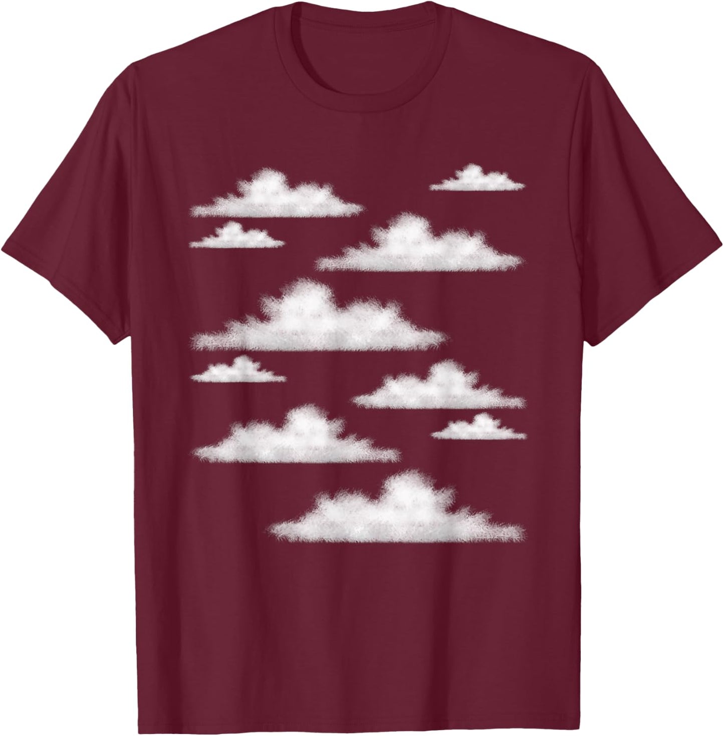 Blue Sky Clouds Cool Atmosphere Pastel Color Art Lover Gift T-Shirt - T-Shirt | Maroon