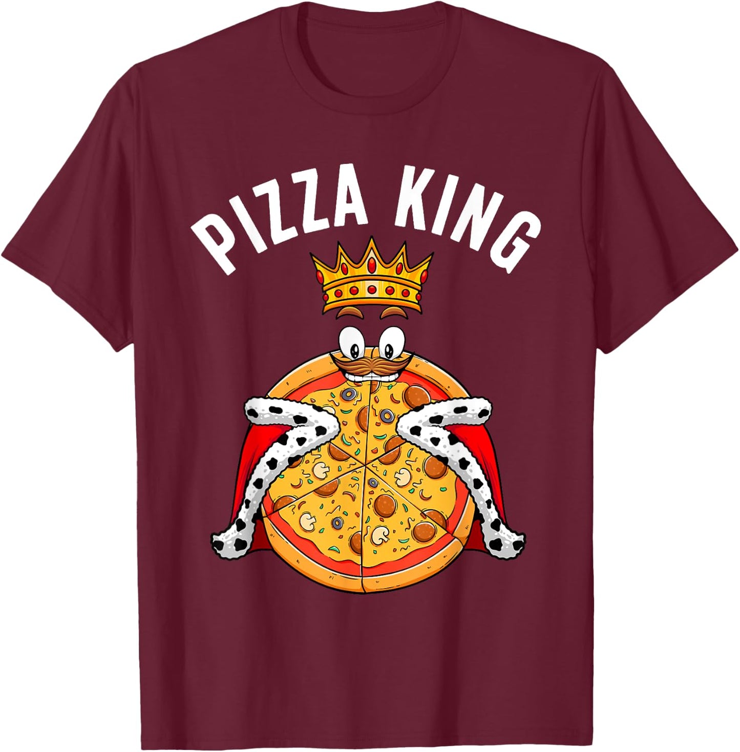 Cute Pizza Design Boys Italian Dish Pizza Lovers T-Shirt - T-Shirt | Maroon