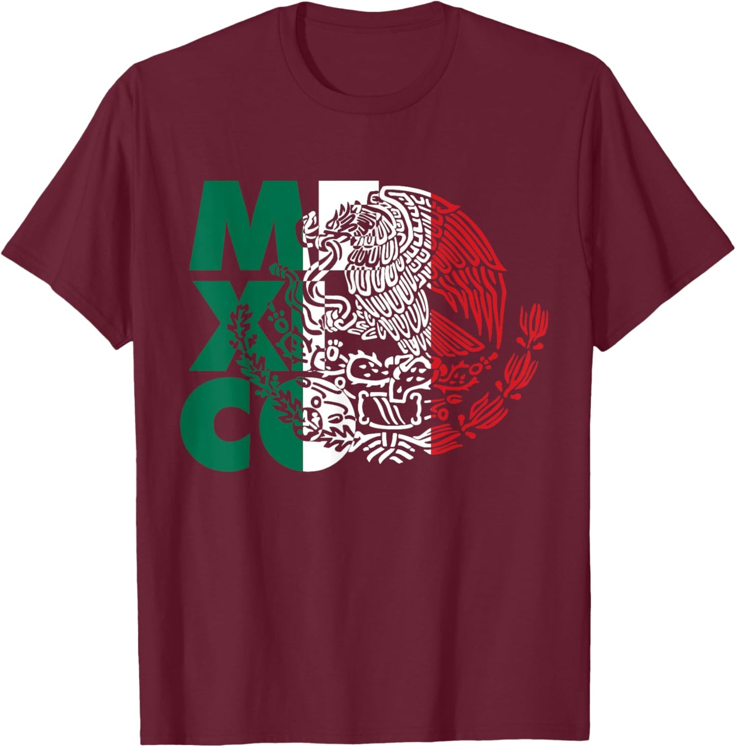 Mexican Flag Mexican Eagle T-Shirt - T-Shirt | Maroon