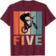 5th Birthday Retro BMX Bicycle Bike Boys Kids 5 Years Old T-Shirt - T-Shirt | Maroon