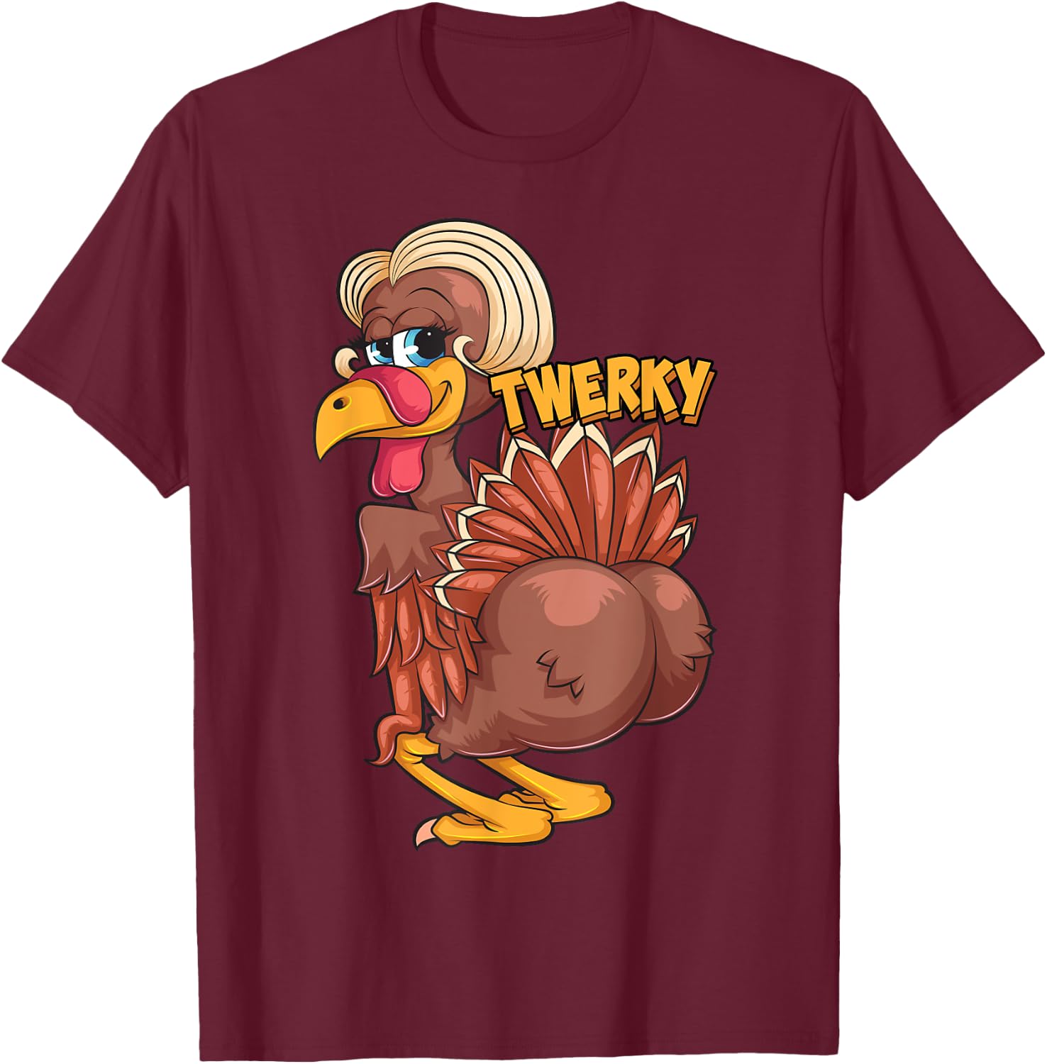 Funny Twerky Dance Cute Love Twerk Dancing Thanksgiving Gift T-Shirt - T-Shirt | Maroon