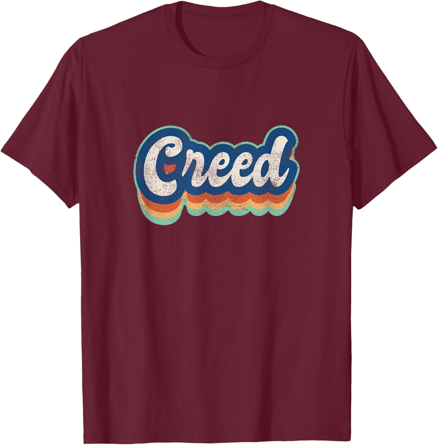 Creed First Name Boy Vintage Style 70s 80s Personalized T-Shirt - T-Shirt | Maroon