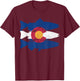 Colorado Fly Fishing Trout Salmon CO Flag Fisherman Gift T-Shirt - T-Shirt | Maroon