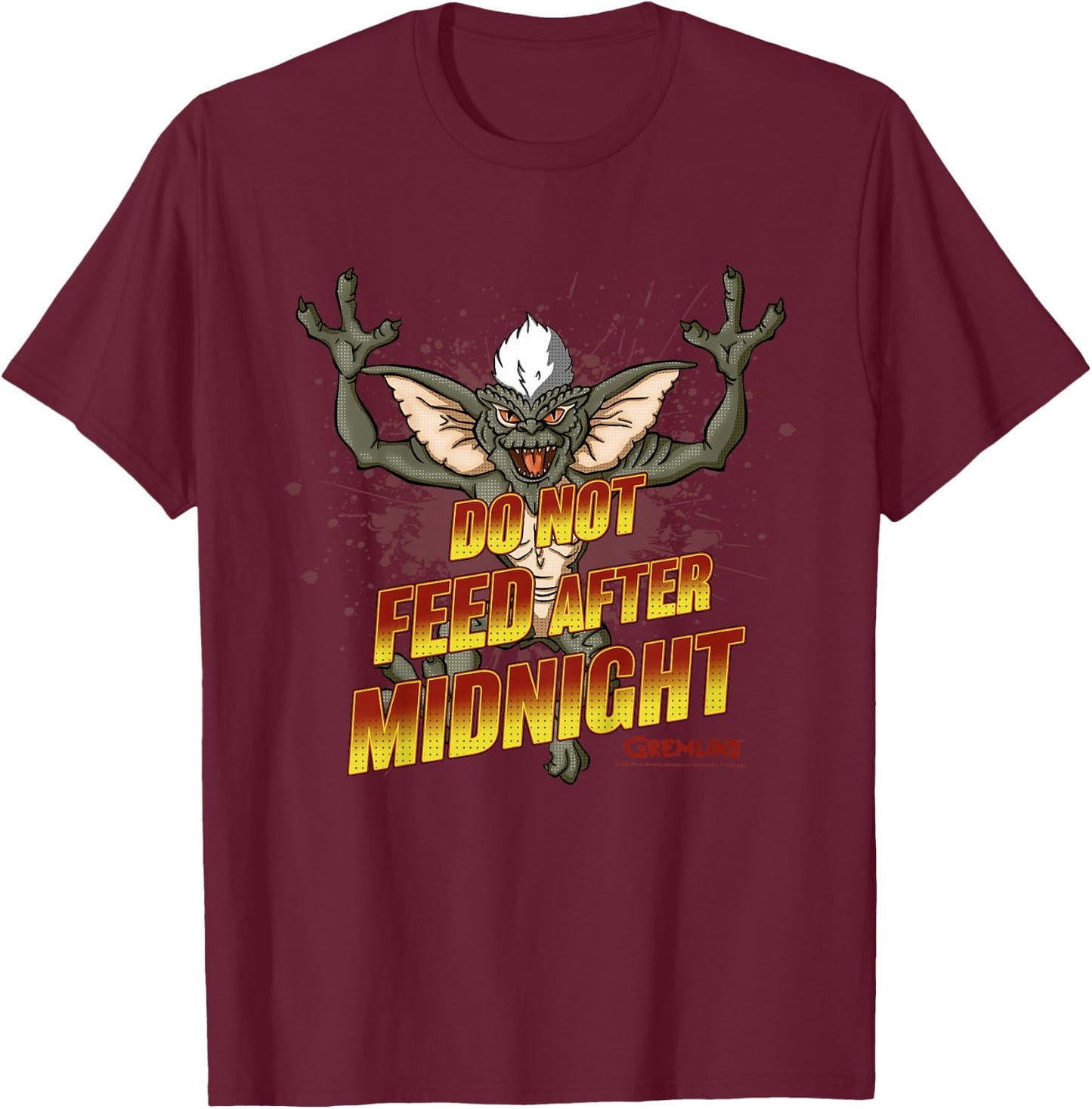 Kids Gremlins Stripe Do Not Feed After Midnight T-Shirt - T-Shirt | Maroon
