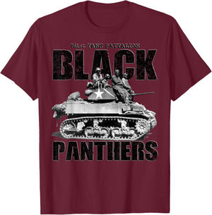 Black Panthers 761st Tank Battalion WW2 Black Tank Squadron T-Shirt - T-Shirt | Maroon