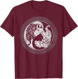 Yin Yang Asian Predator Wildlife Animal Wild Cat Tiger Women Kids T-Shirt - T-Shirt | Maroon