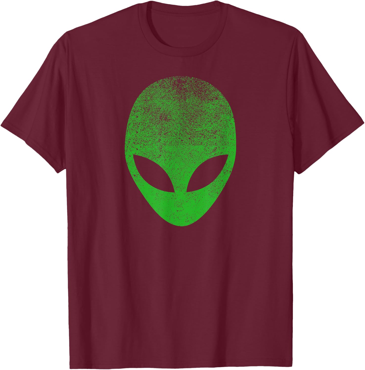 Alien Head Distressed I Aliens UFO Area 51 Roswell T-Shirt - T-Shirt | Maroon