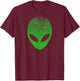 Alien Head Distressed I Aliens UFO Area 51 Roswell T-Shirt - T-Shirt | Maroon