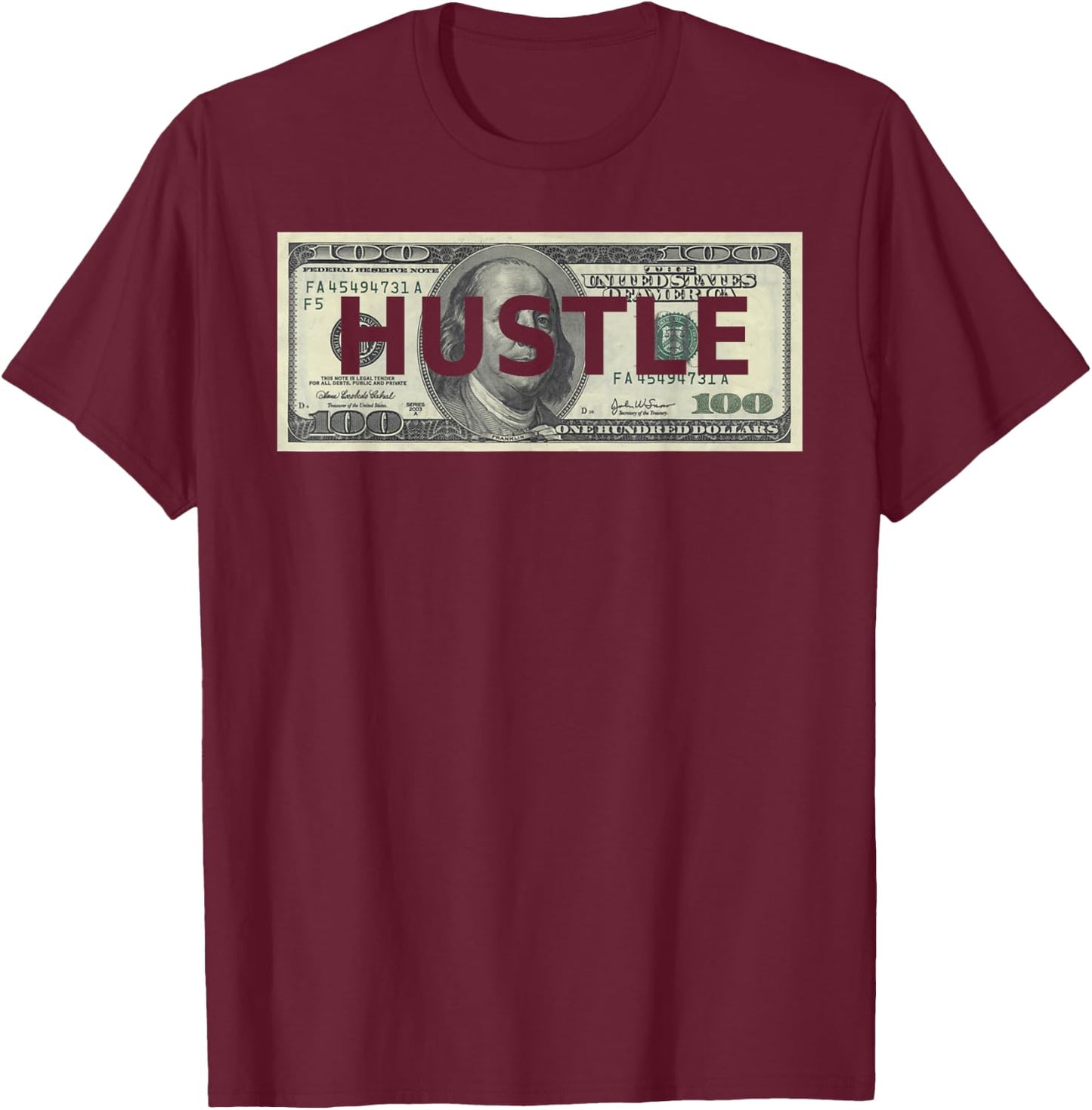 Dollar Hustle Money Hustler Freelance T-Shirt - T-Shirt | Maroon