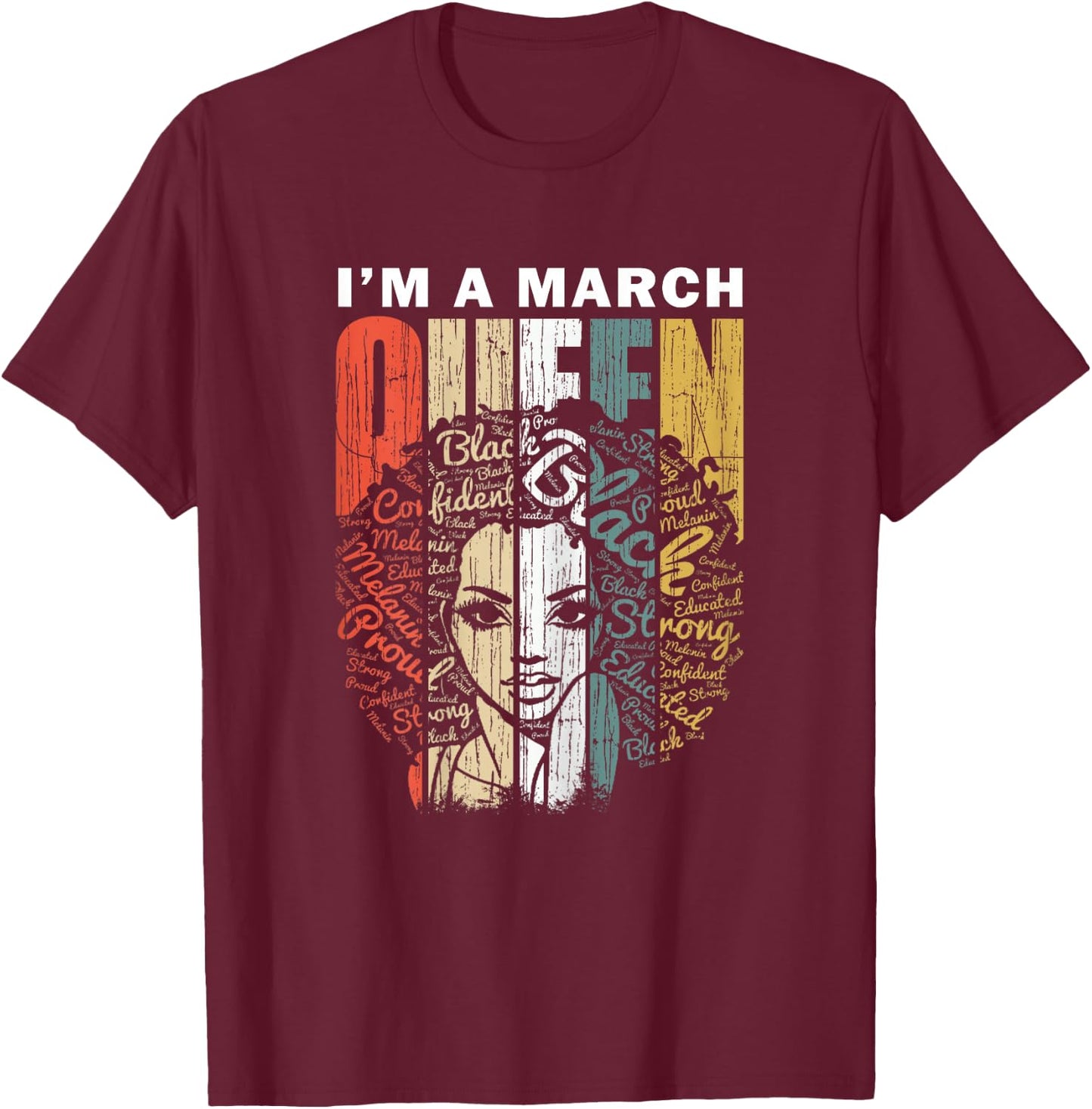 March Birthday Shirts - Queens Are Born in March T-Shirt - T-Shirt | Maroon