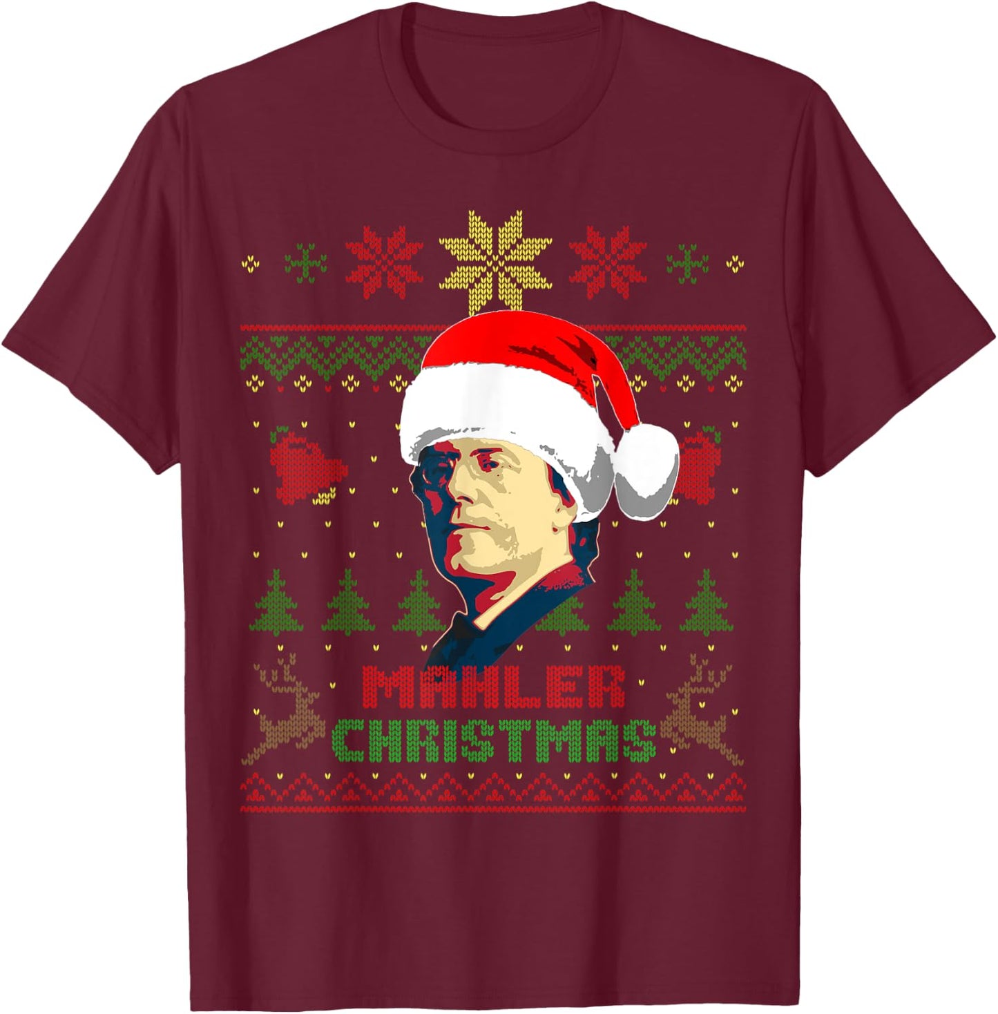 Gustav Mahler Funny Christmas T-Shirt - T-Shirt | Maroon