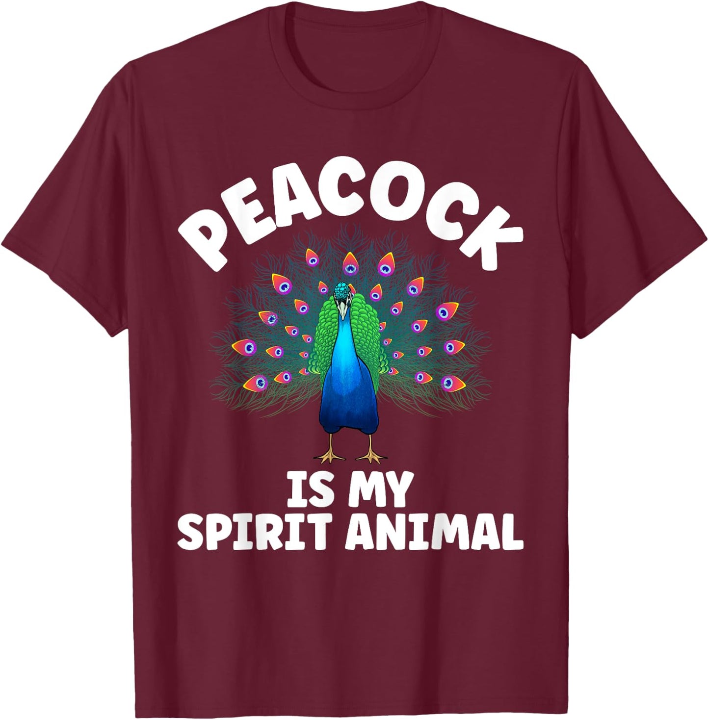 Funny Peacock Design Women Pheasant Peacock Lovers T-Shirt - T-Shirt | Maroon