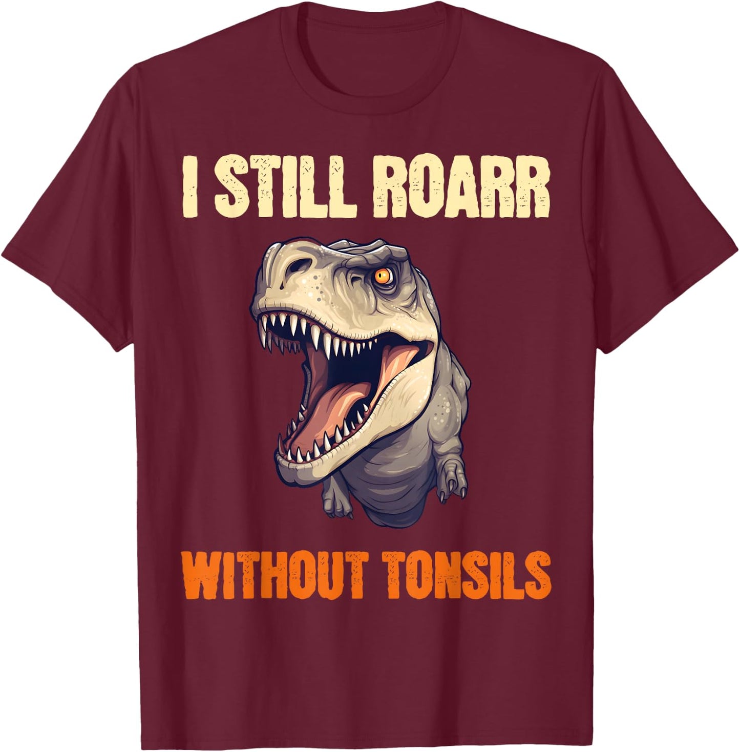 Boys Tonsil Removal Surgery Get Well Kids Dinosaur T-Shirt - T-Shirt | Maroon