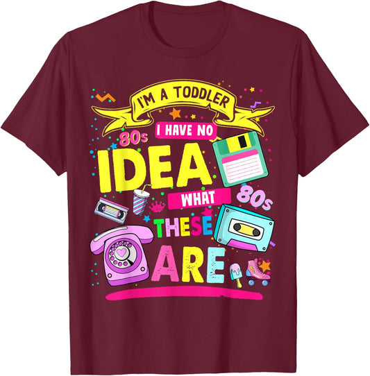 80s Outfit Ideas for Toddlers & 80s Theme Kids 80s Nostalgia T-Shirt - T-Shirt | Maroon