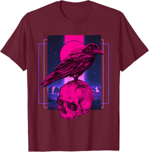 Skull Raven T-Shirt - T-Shirt | Maroon
