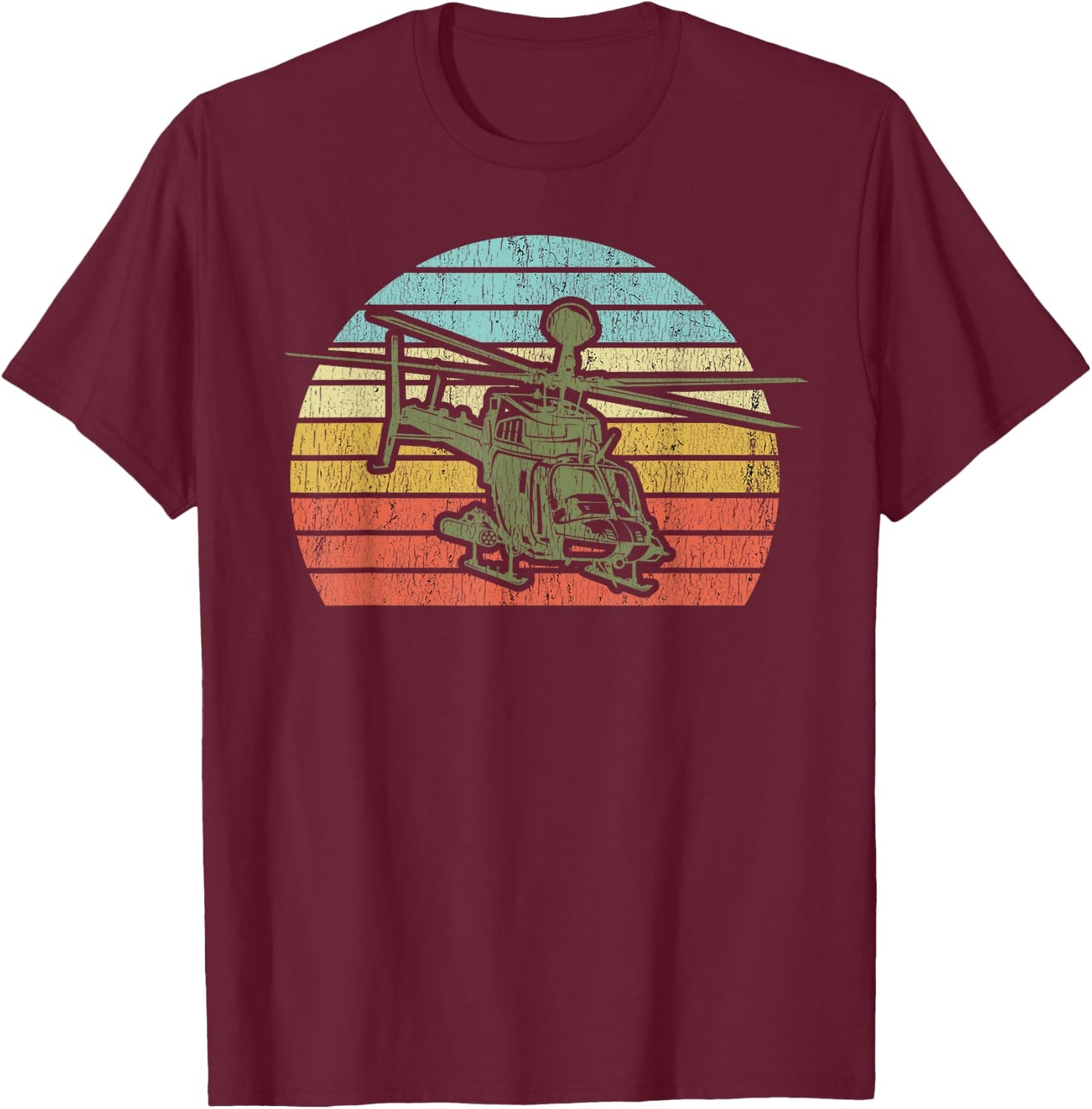 OH-58D Kiowa Warrior Helicopter Pilot Vintage Military Vet T-Shirt - T-Shirt | Maroon
