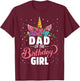 Dad Of The Birthday Girl Unicorn Girls Family Matching T-Shirt - T-Shirt | Maroon