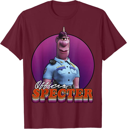 Disney Pixar Onward Officer Specter Portrait T-Shirt - T-Shirt | Maroon