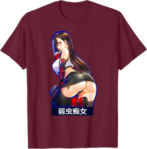 Otaku Fans Lewd Waifu Anime Manga T-Shirt - T-Shirt | Maroon
