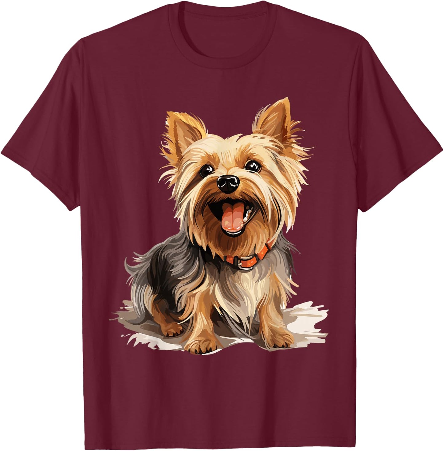 Yorkshire Terrier Yorkie Dog Breed Cute Graphic T-Shirt - T-Shirt | Maroon