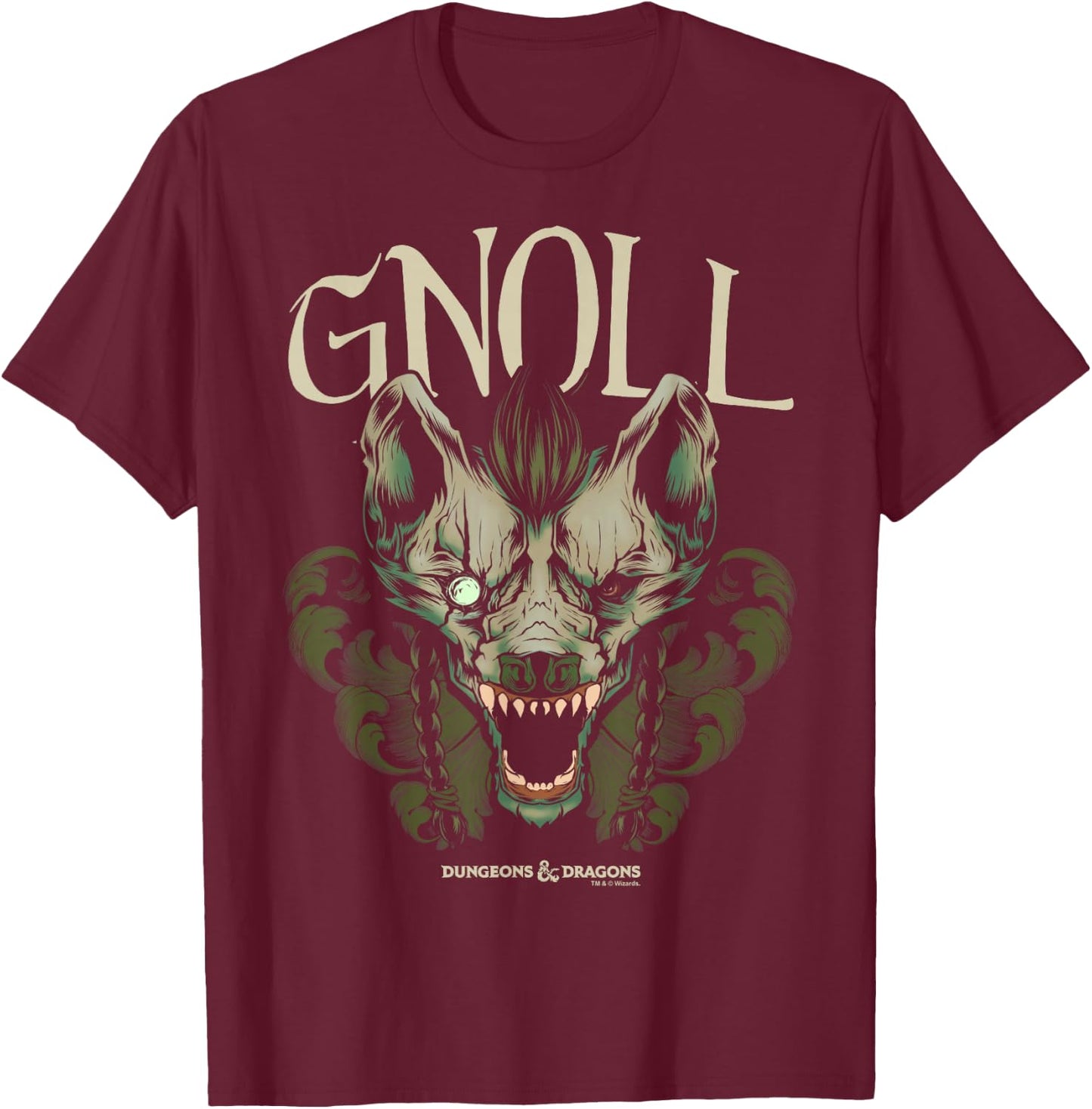 Dungeons & Dragons Gnoll Big Face T-Shirt - T-Shirt | Maroon