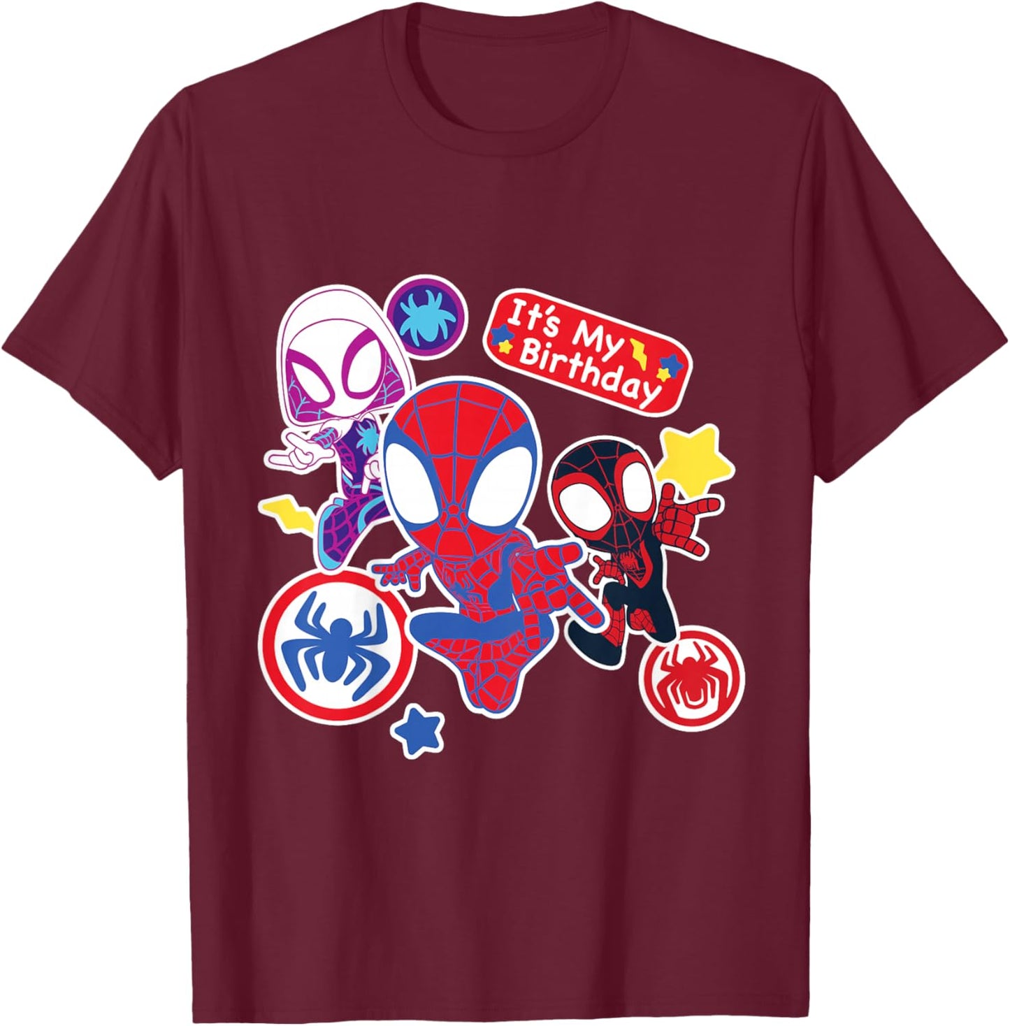 Marvel Spidey and His Amazing Friends It’s My Birthday T-Shirt - T-Shirt | Maroon