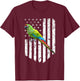 White American Flag Military Macaw Bird 4th Of July Women Men T-Shirt - T-Shirt | Maroon