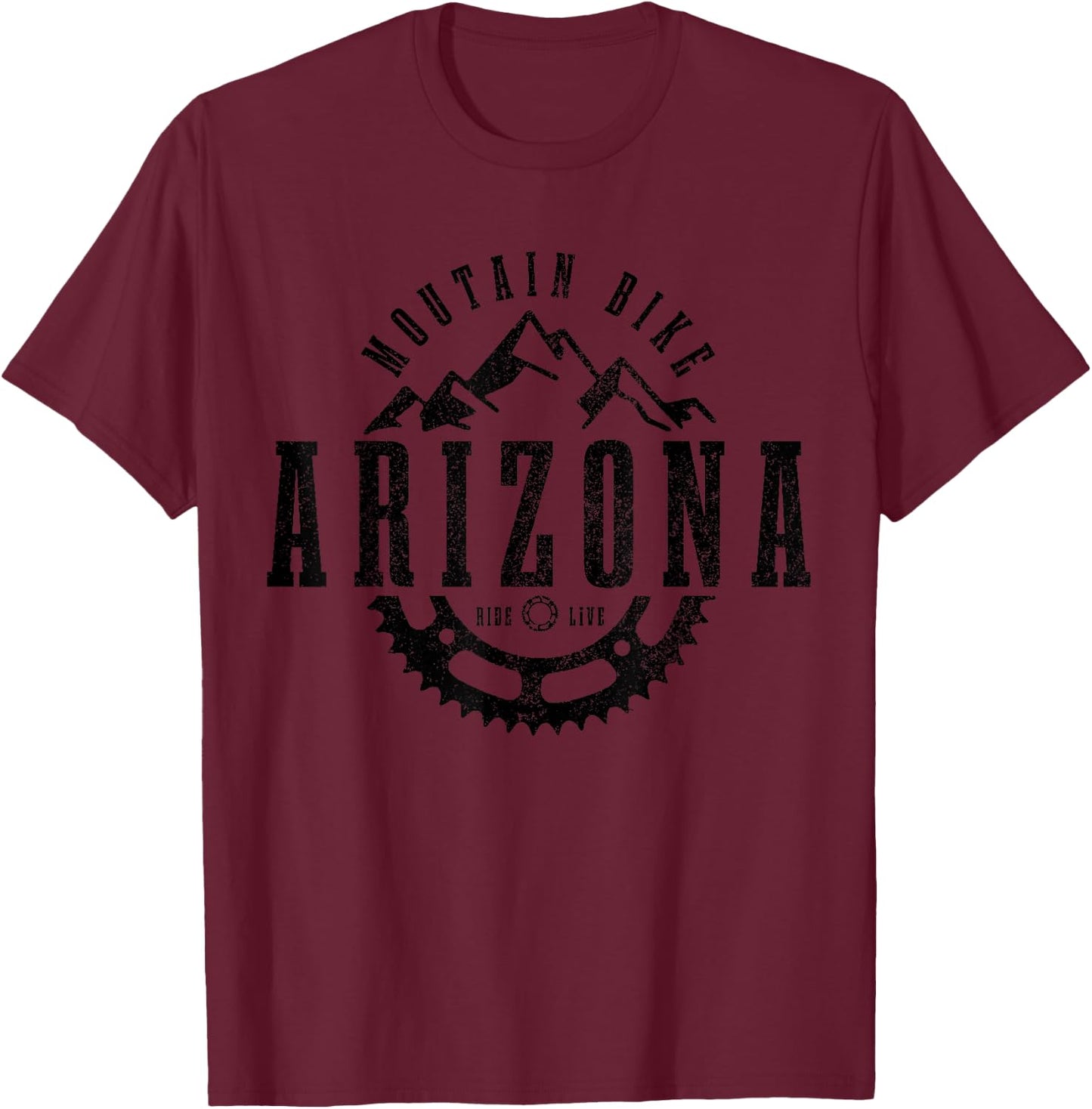 Mountain Bike Arizona MTB Downhill Biking Vintage Biker T-Shirt - T-Shirt | Maroon